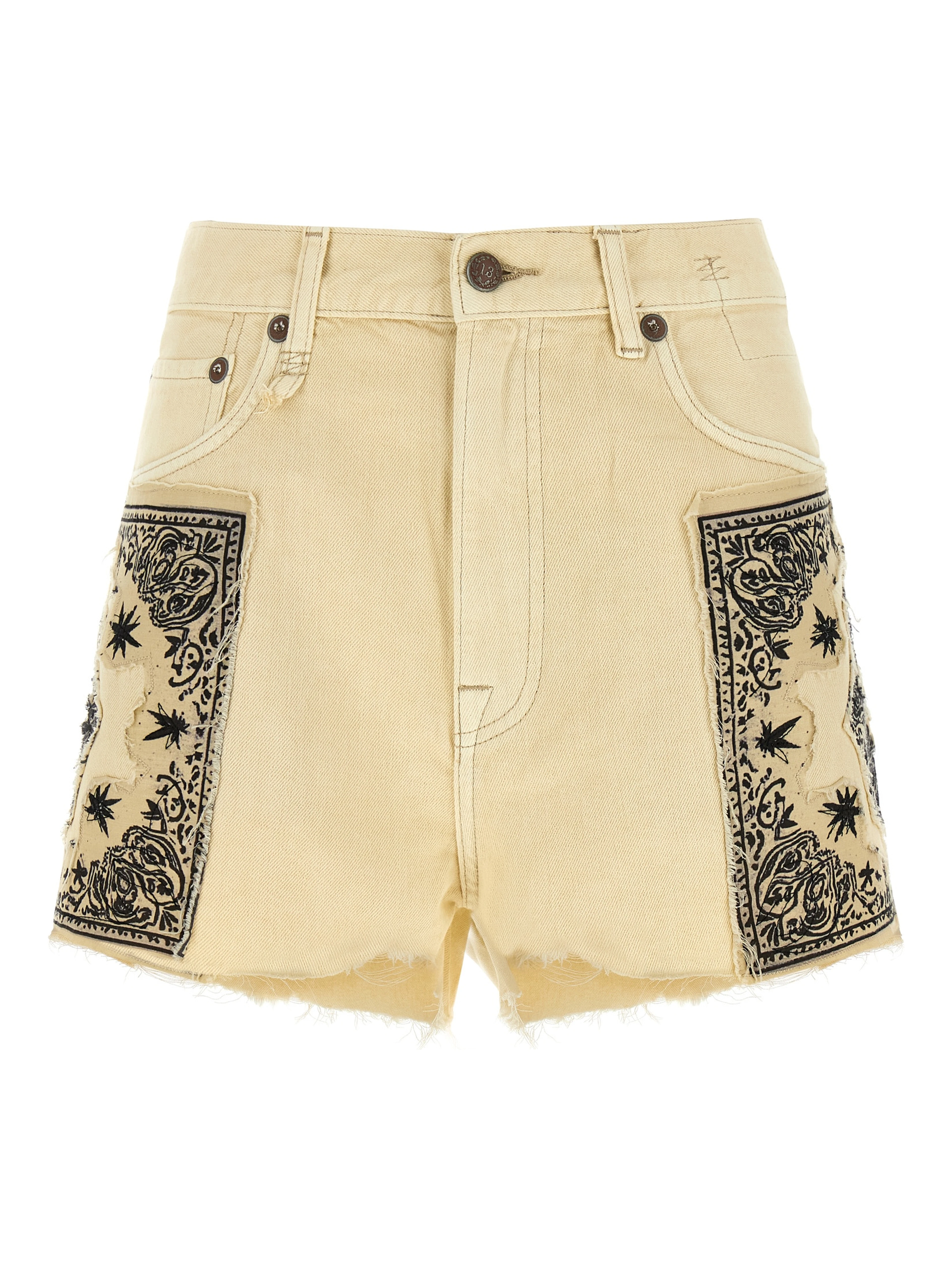 Beige Cotton Bermuda Shorts