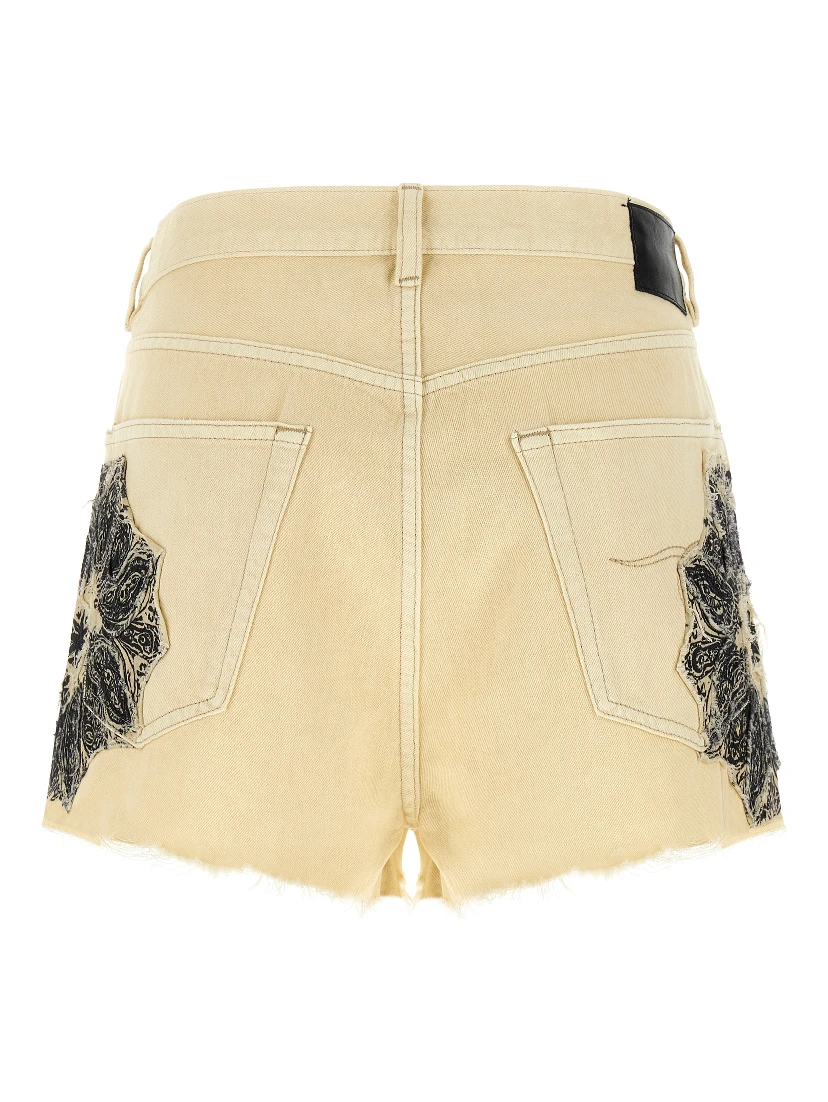 Beige Cotton Bermuda Shorts