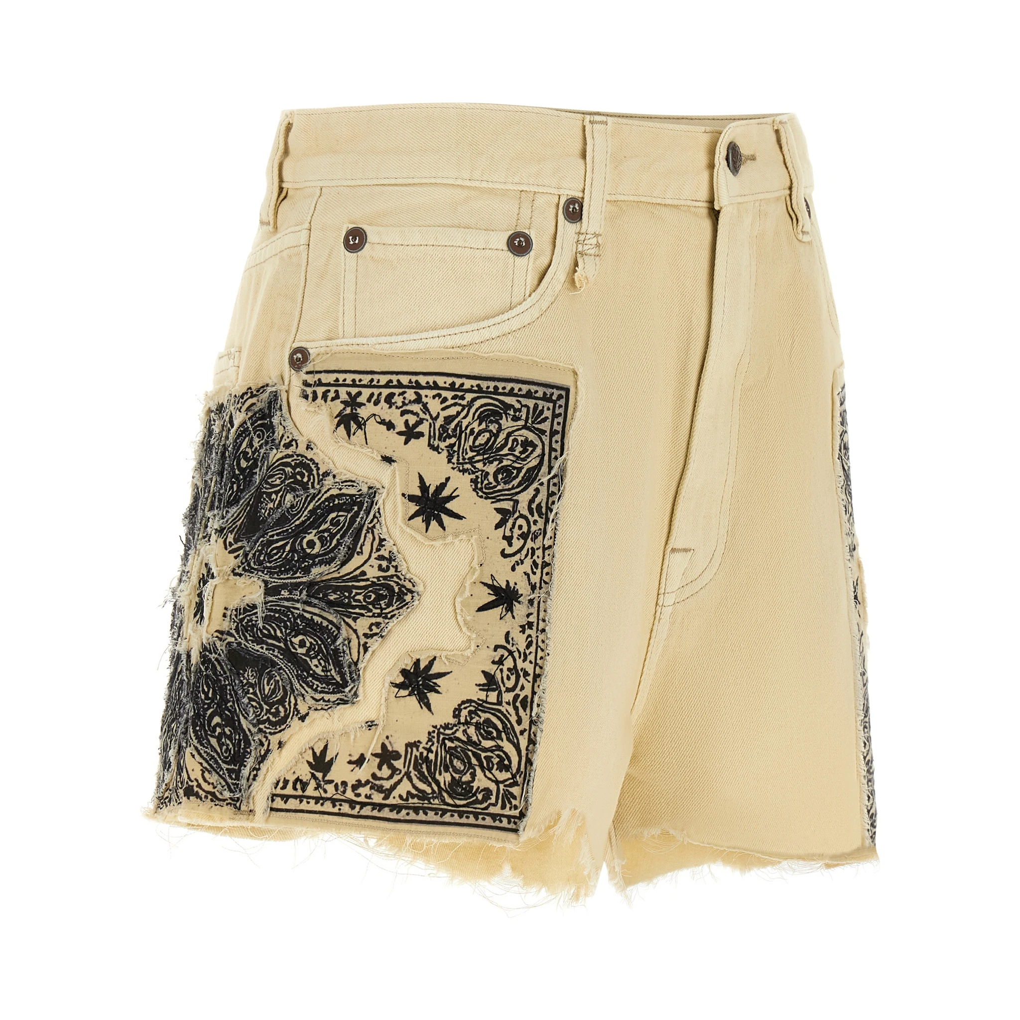 Beige Cotton Bermuda Shorts