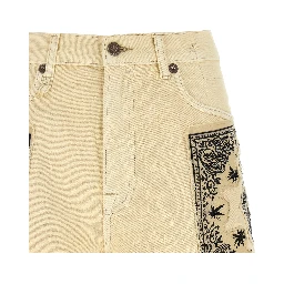 Beige Cotton Bermuda Shorts
