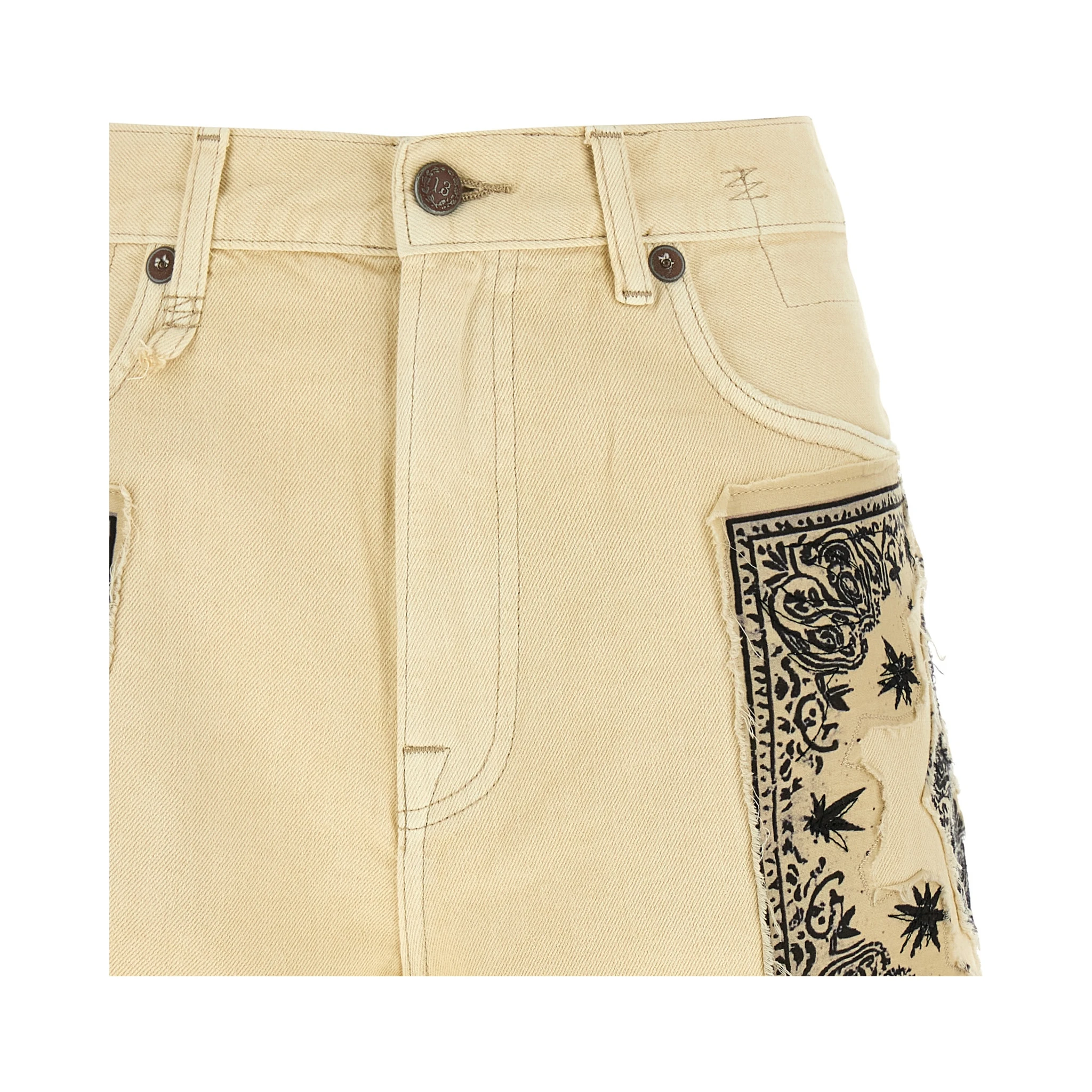 Beige Cotton Bermuda Shorts