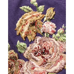 Purple Floral Embellsihed MidWaist Mini Skirt