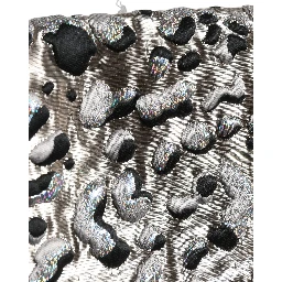 Silver Leopard Jacquard Mid Waist Mini Skirt