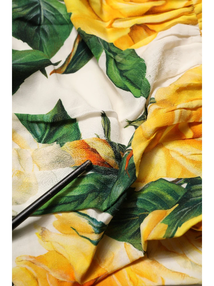 White Rose Print HighWaist Sheath Mini Skirt alternative