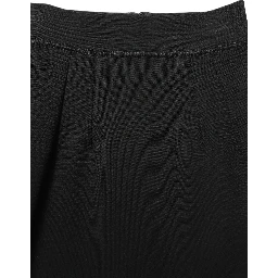 Black Nylon High Waist Fit Sheath Mini Skirt