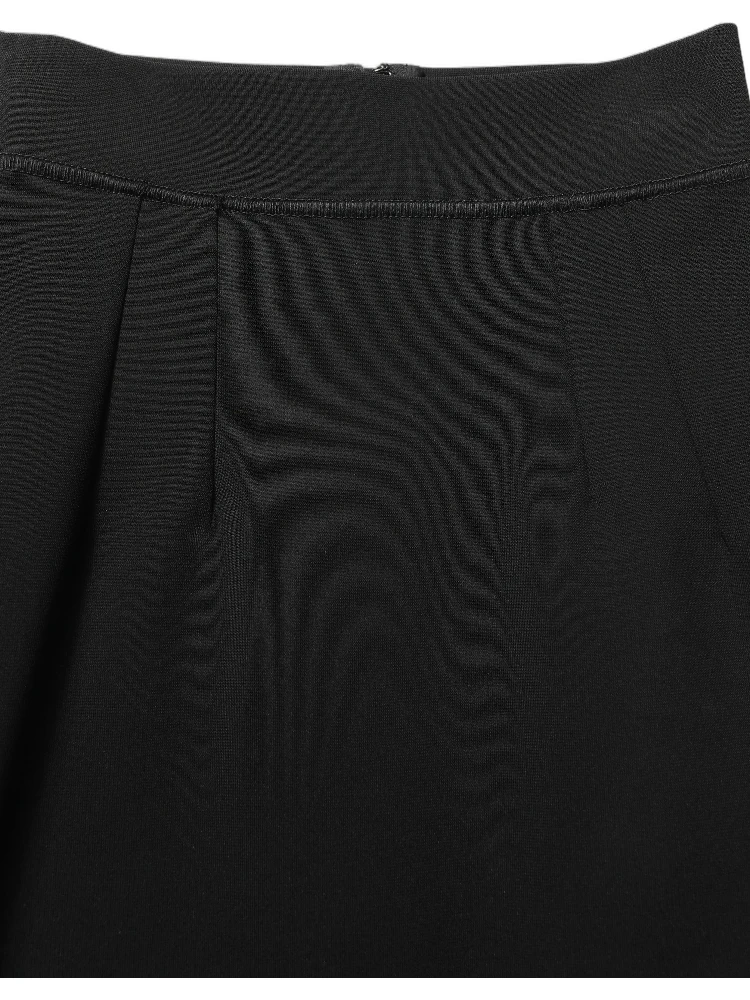 Black Nylon High Waist Fit Sheath Mini Skirt