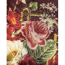 Burgundy Floral HighWaist A-line Mini Skirt