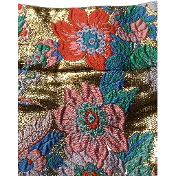 Multicolor Floral Jacquard MidWaist Mini Skirt