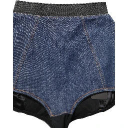 Blue Cotton High Waist Denim Hotpants Shorts