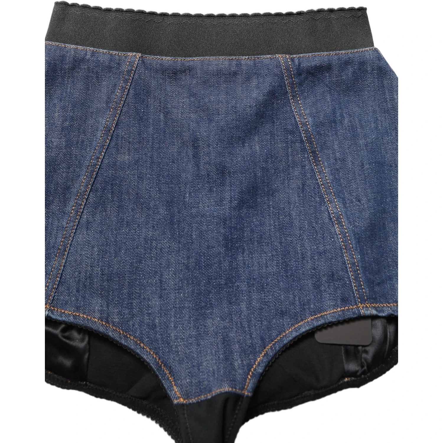 Blue Cotton High Waist Denim Hotpants Shorts