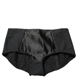 Black Low Waist Satin Culotte Hotpants Shorts