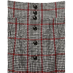 Gray Checkered High Waist A-line Mini Skirt