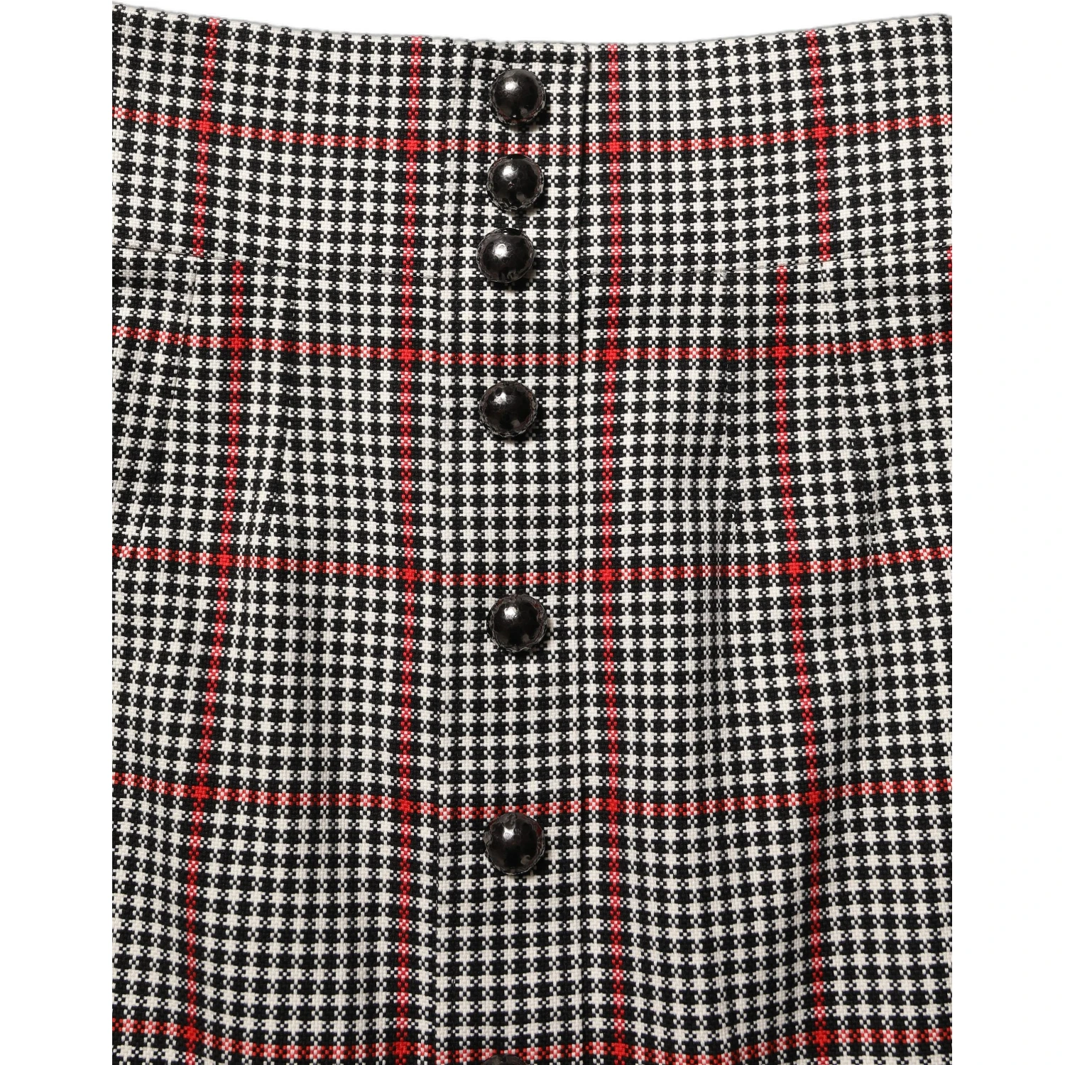 Gray Checkered High Waist A-line Mini Skirt