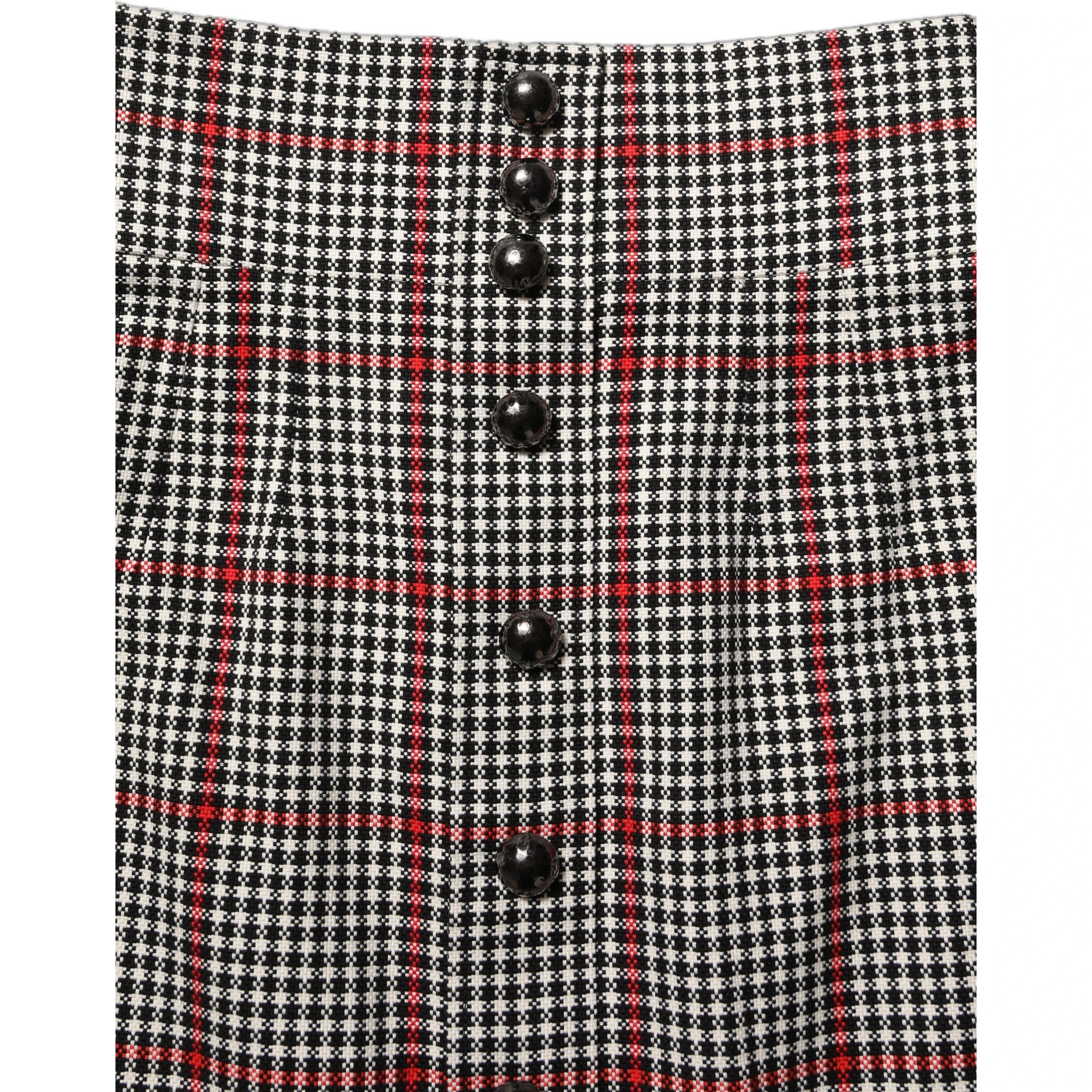 Gray Checkered High Waist A-line Mini Skirt