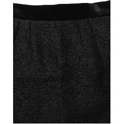 Black High Waist Pencil Cut Knee Length Skirt