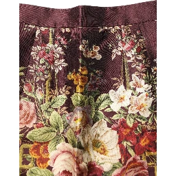 Burgundy Floral HighWaist A-line Mini Skirt