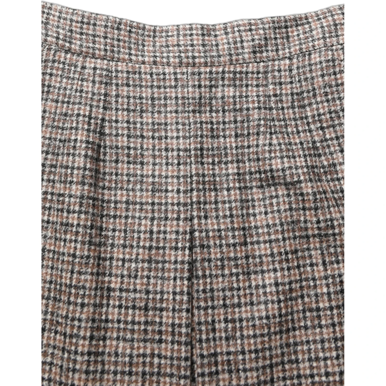 Brown Tweed High Waist A-line Mini Skirt