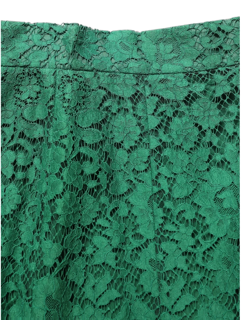 Green Lace High Waist Mermaid Midi Skirt