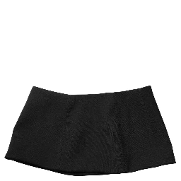 Black Wool A-line Low Waist Mini Women Skirt