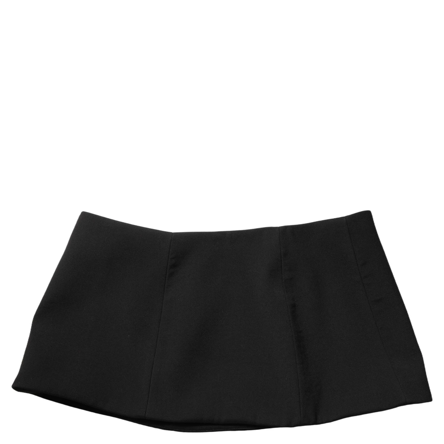 Black Wool A-line Low Waist Mini Women Skirt