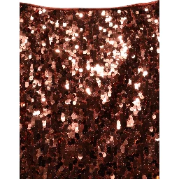 Bronze Sequin HighWaist PencilCut Midi Skirt