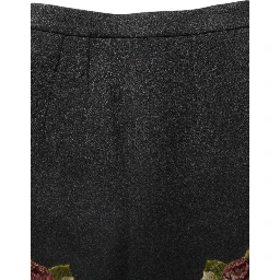 Black Floral Macramé High Waist A-line Skirt