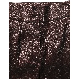 Metallic Brown High Waist Tapered Leg Pants