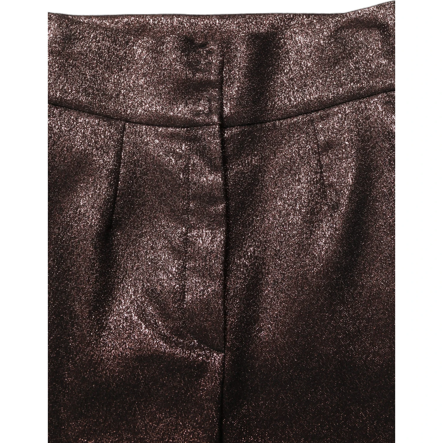 Metallic Brown High Waist Tapered Leg Pants