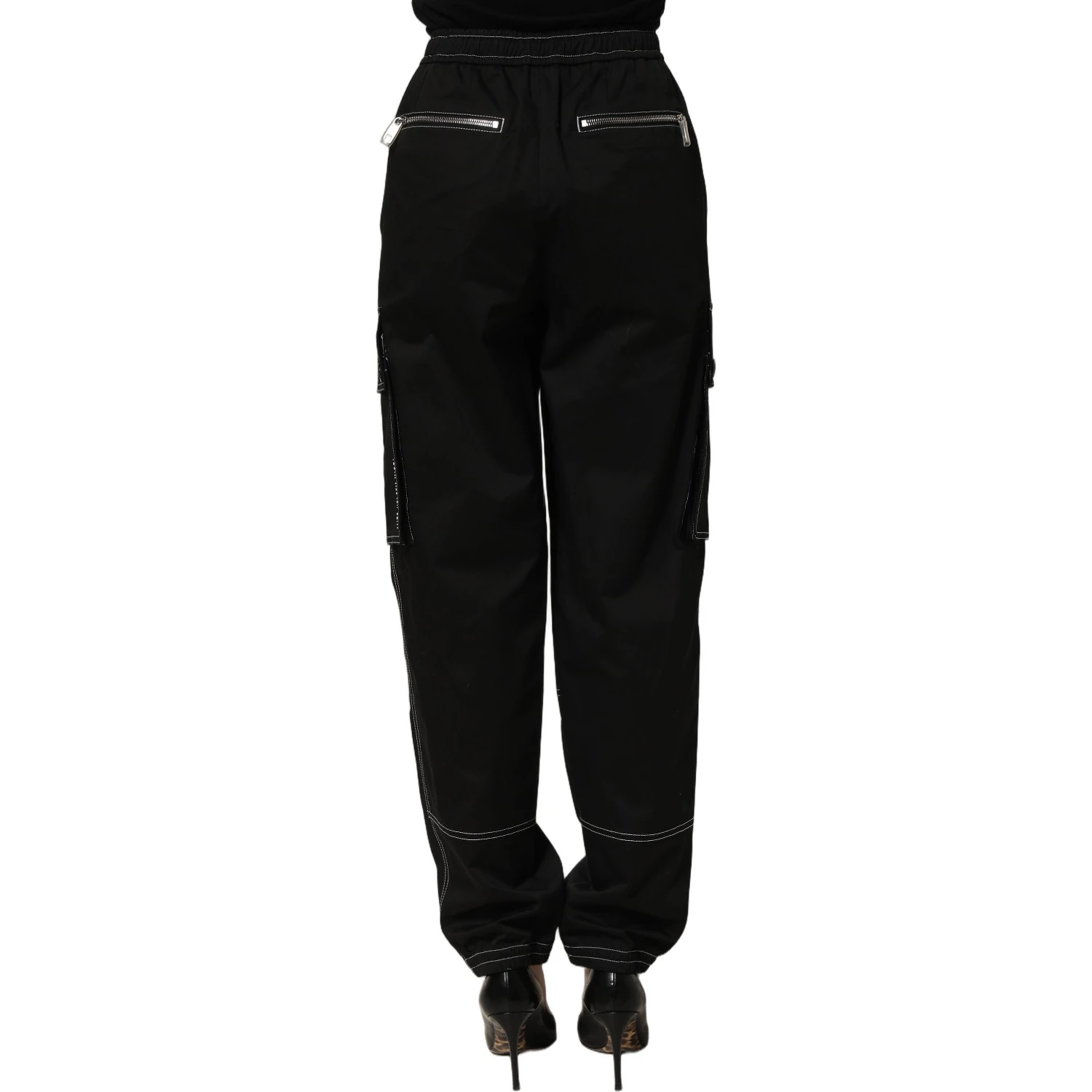 Black Vibe Cargo High Waist Straight Pants
