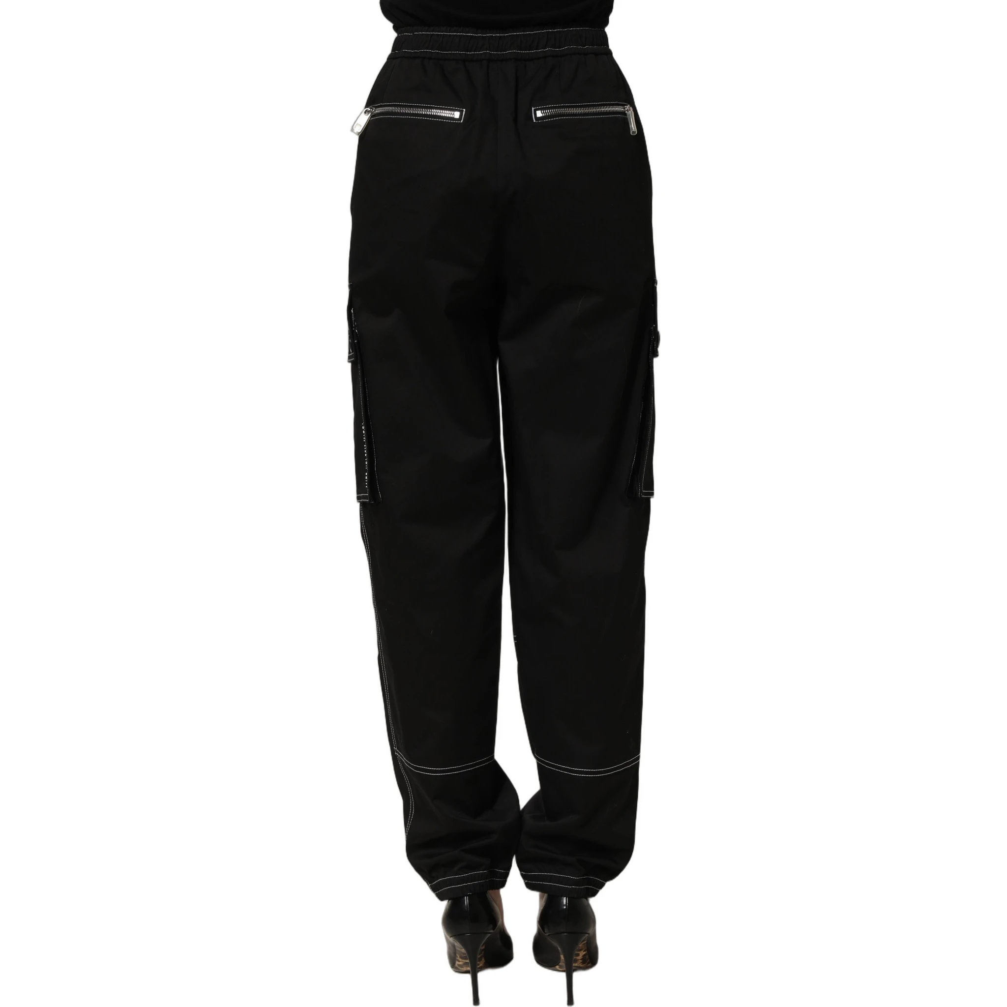Black Vibe Cargo High Waist Straight Pants