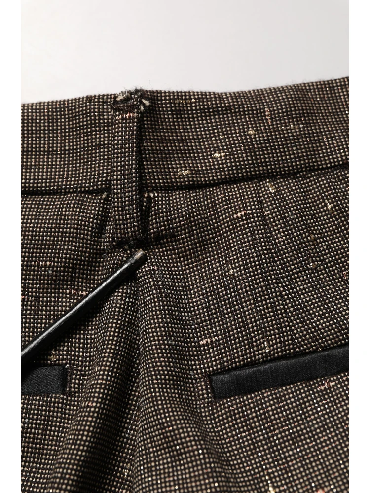 Dark Brown HighWaist Tapered Trouser Pants