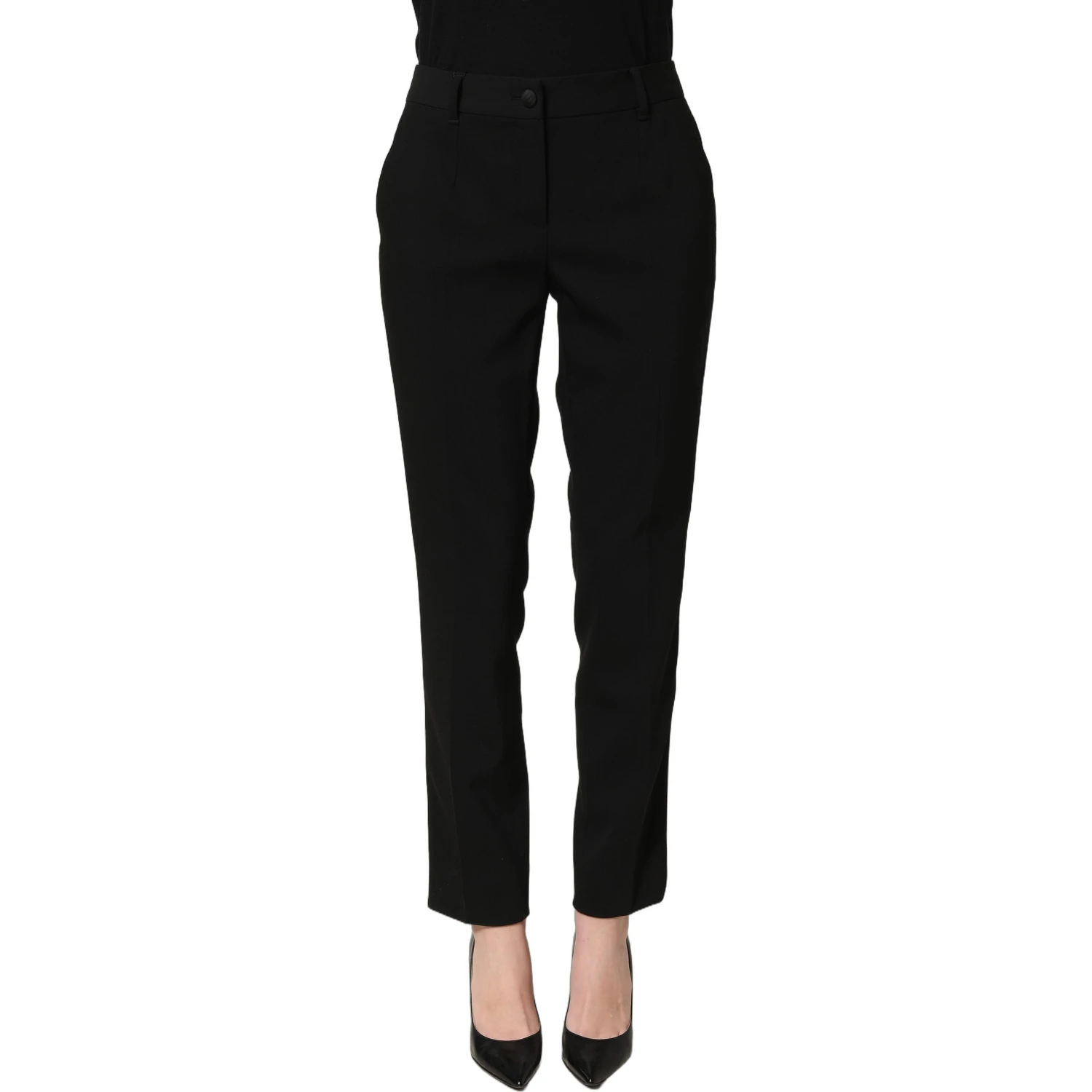 Black HighWaist Straight Dress Trouser Pants