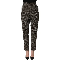 Dark Brown HighWaist Tapered Trouser Pants