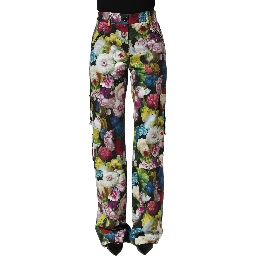 Multicolor Floral High Waist Wide Leg Pants
