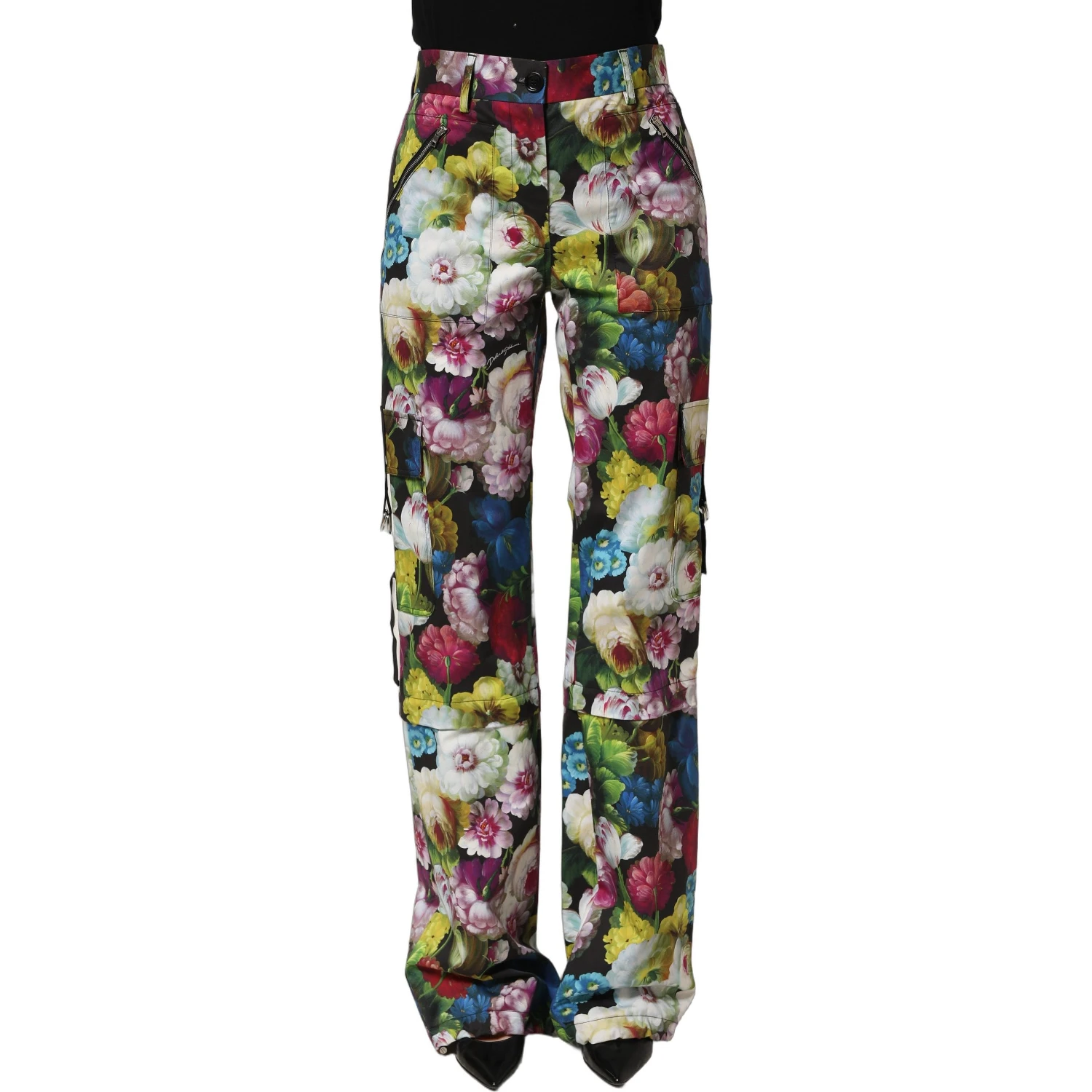 Multicolor Floral High Waist Wide Leg Pants