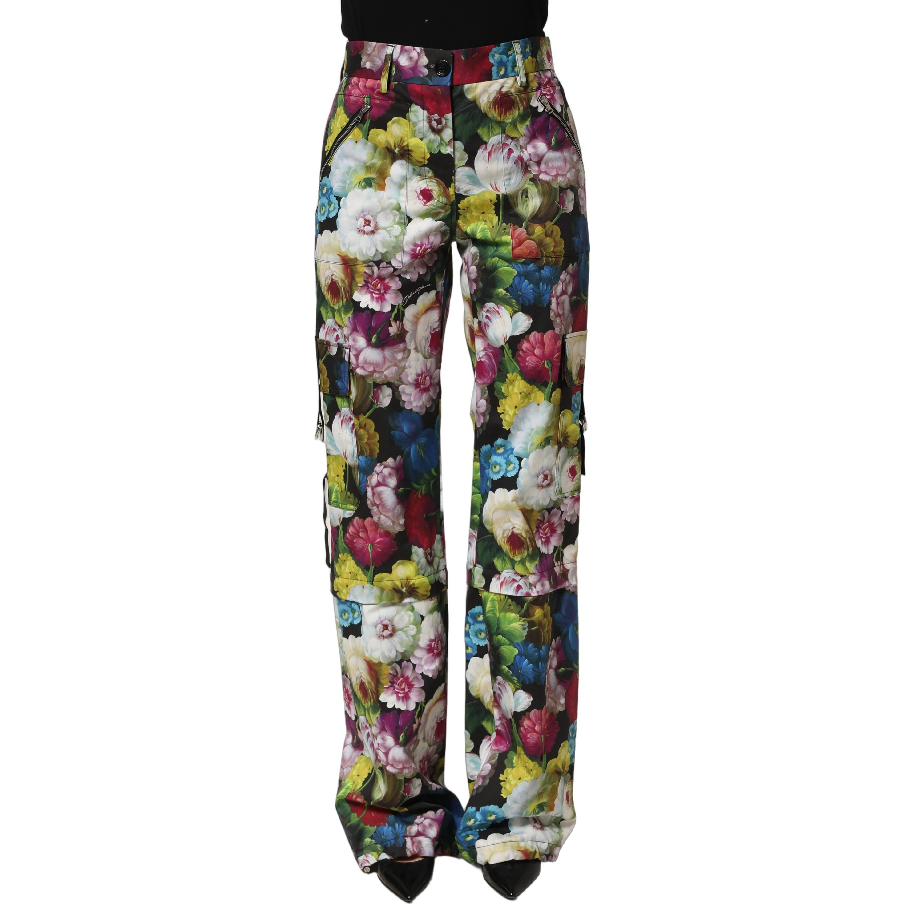 Multicolor Floral High Waist Wide Leg Pants