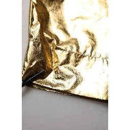 Metallic Gold High Waist Pleated Tapered Pants