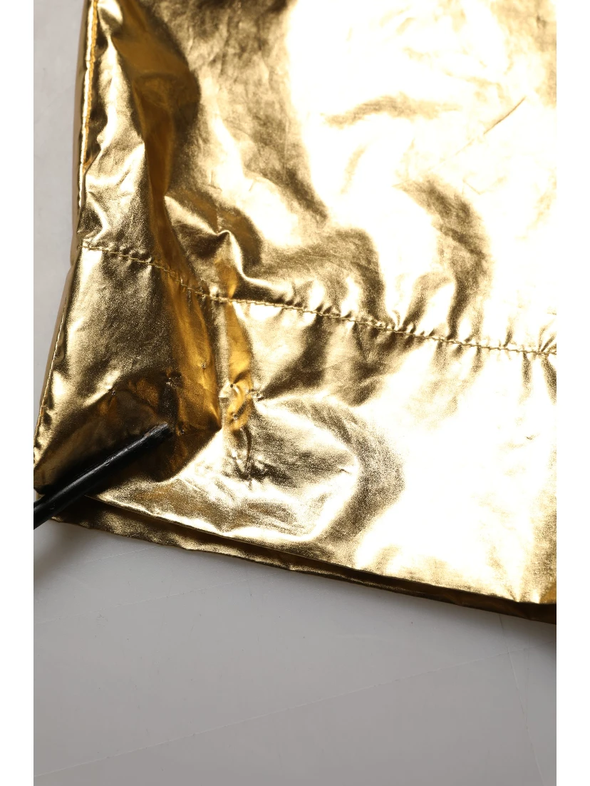 Metallic Gold High Waist Pleated Tapered Pants
