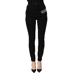 Black Grace Rhinestone HighWaist Denim Jeans