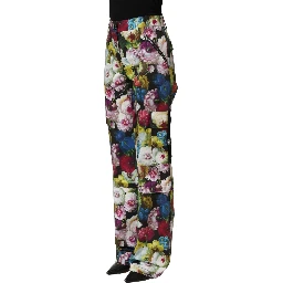 Multicolor Floral High Waist Wide Leg Pants