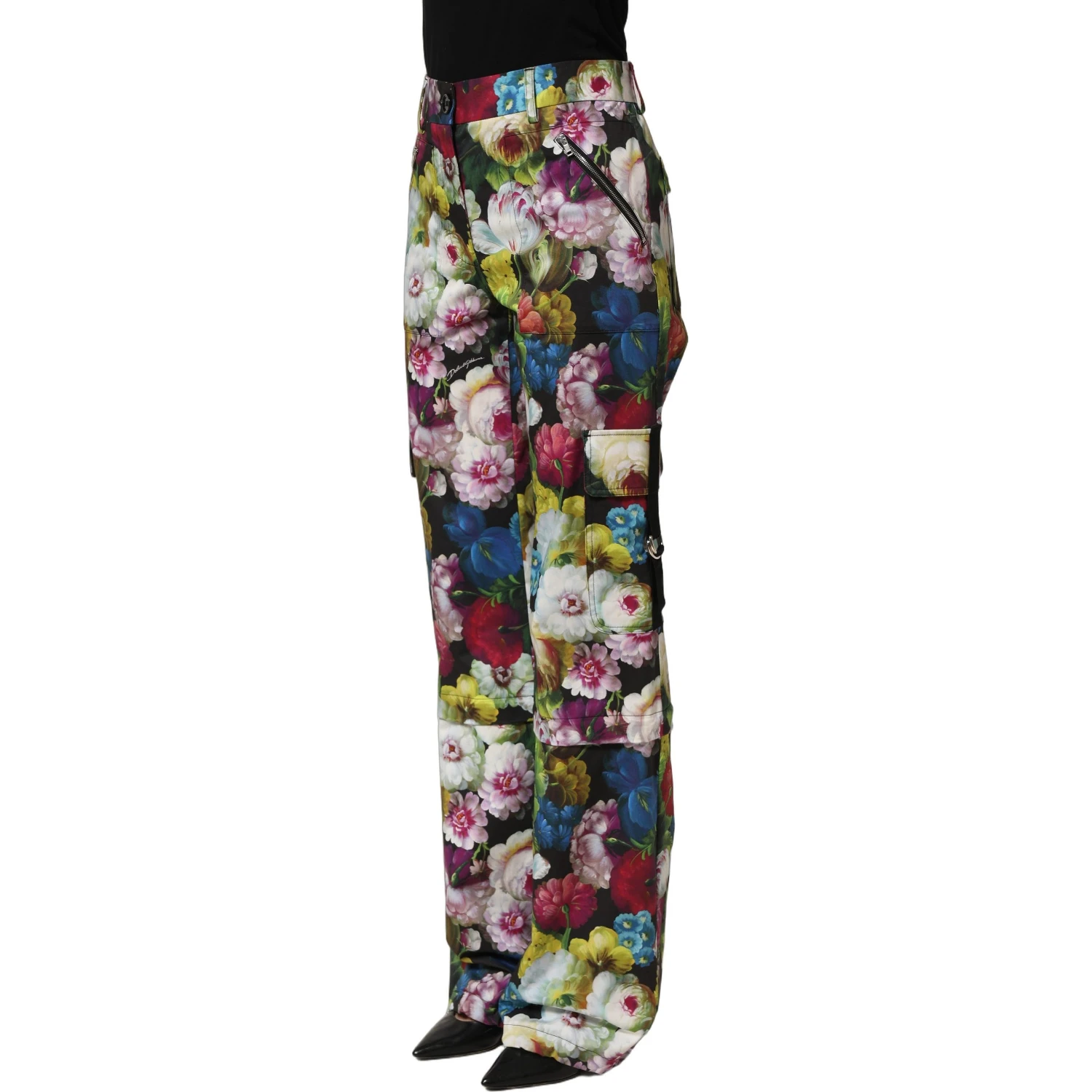 Multicolor Floral High Waist Wide Leg Pants