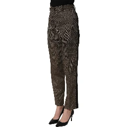 Dark Brown HighWaist Tapered Trouser Pants