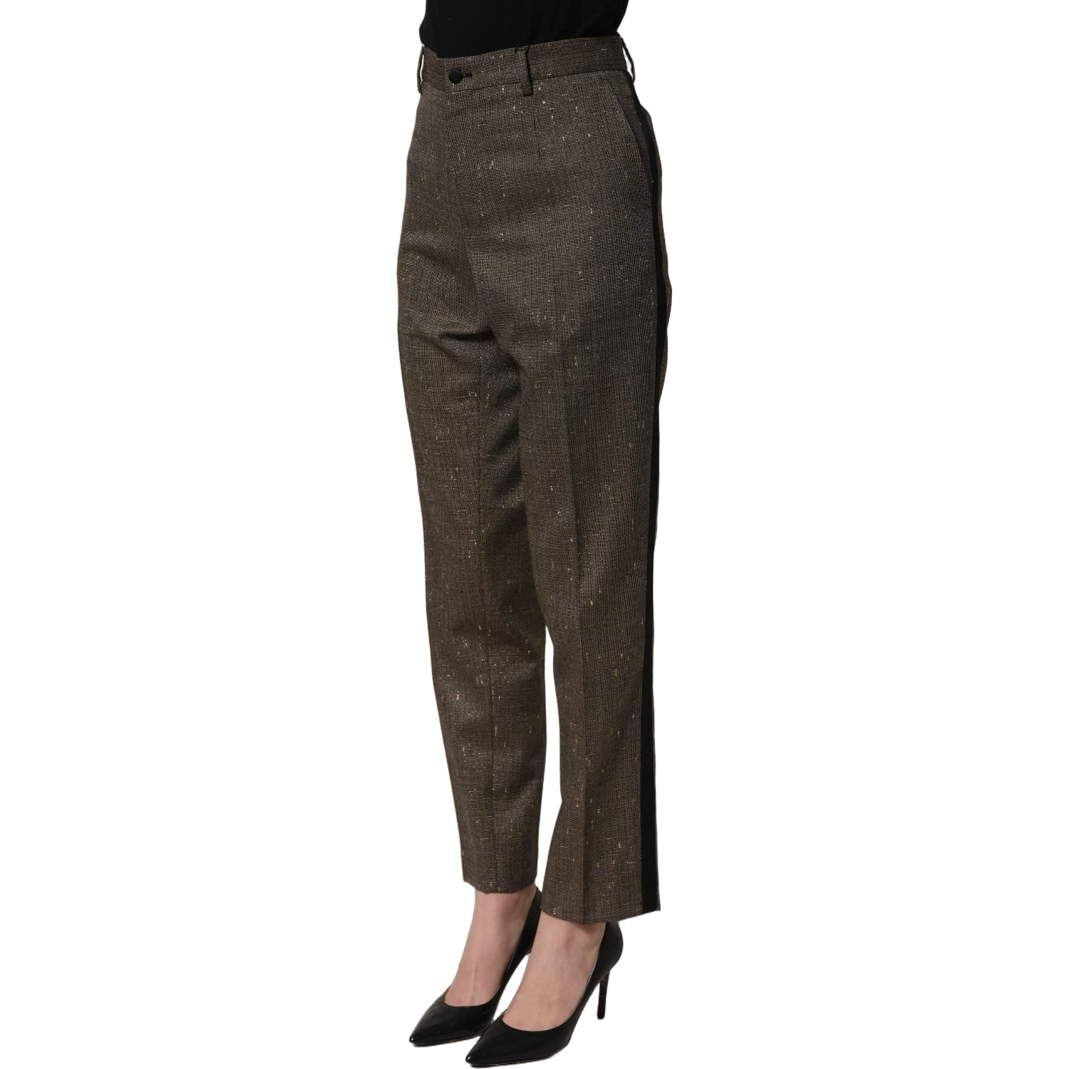 Dark Brown HighWaist Tapered Trouser Pants