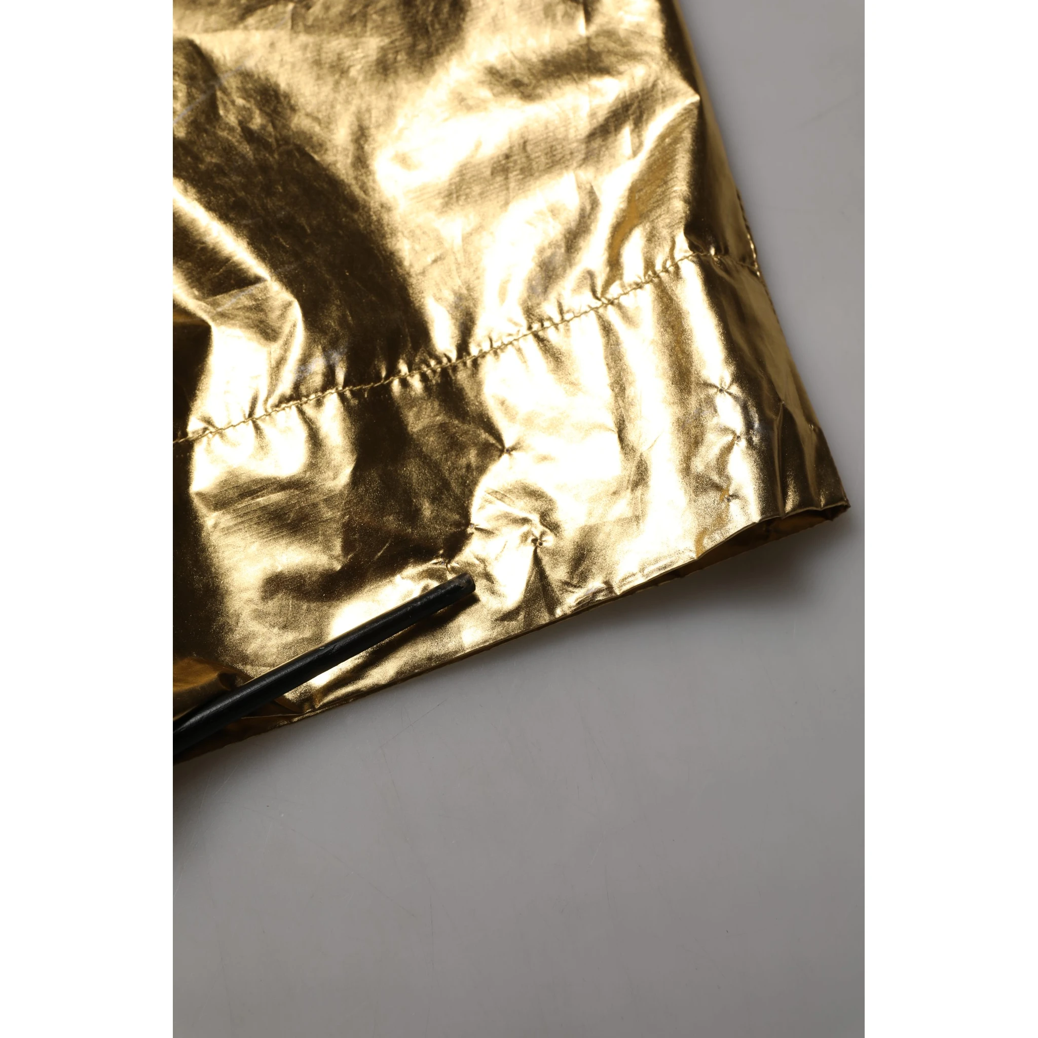 Metallic Gold High Waist Pleated Tapered Pants