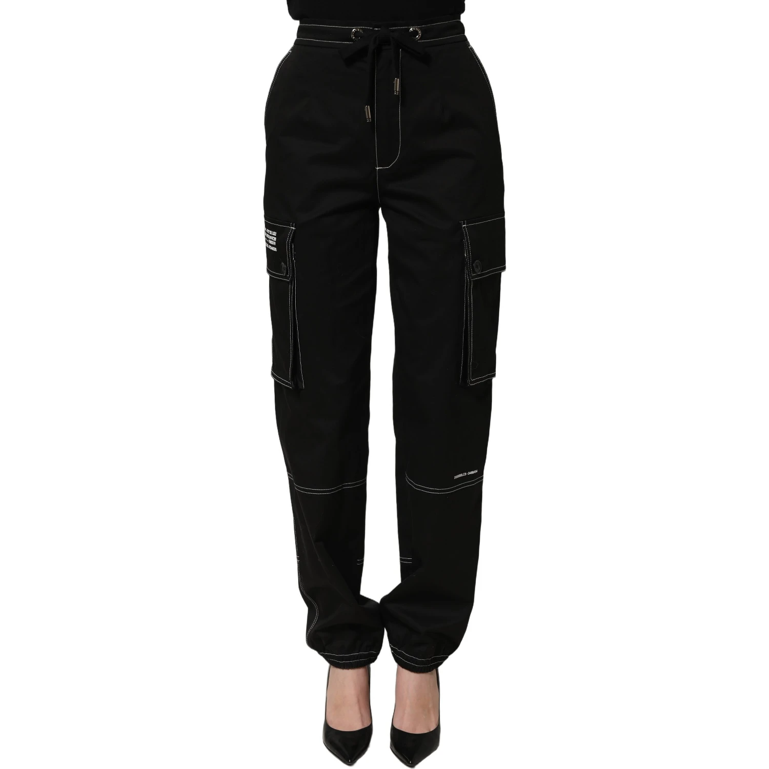 Black Vibe Cargo High Waist Straight Pants