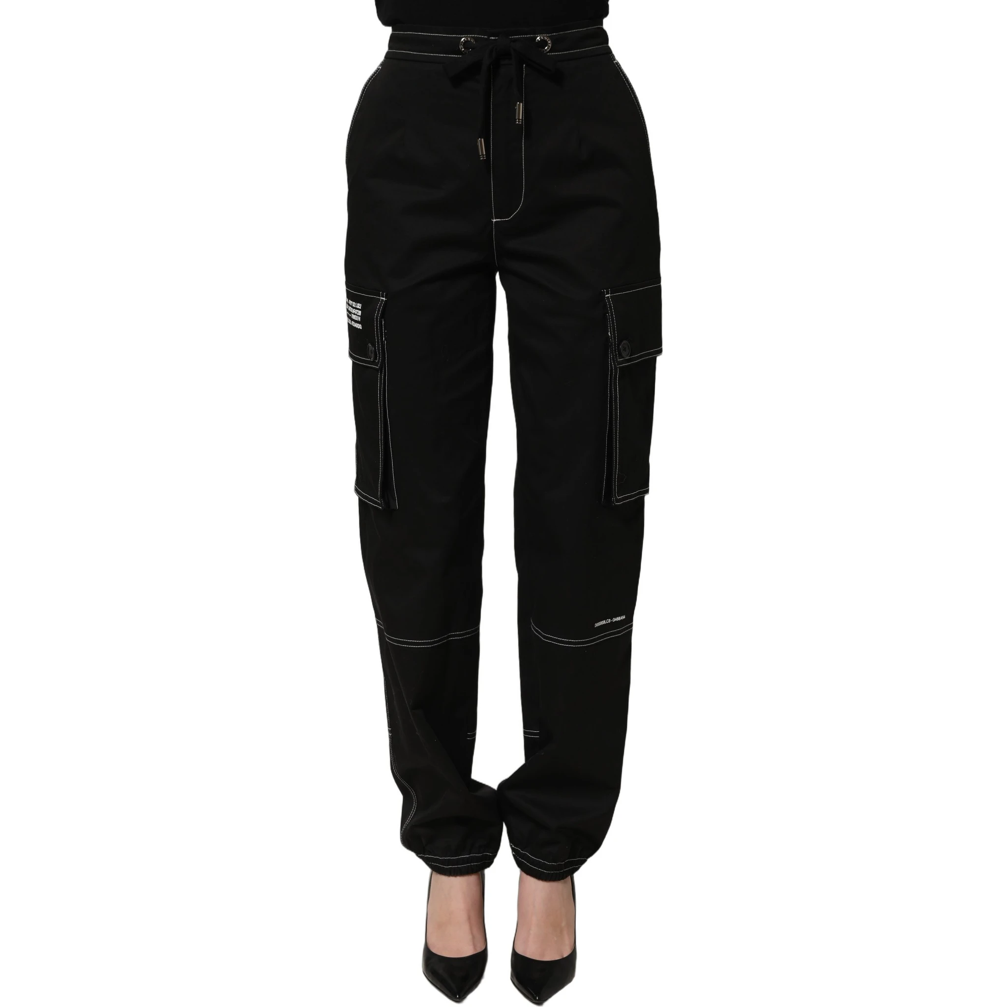 Black Vibe Cargo High Waist Straight Pants