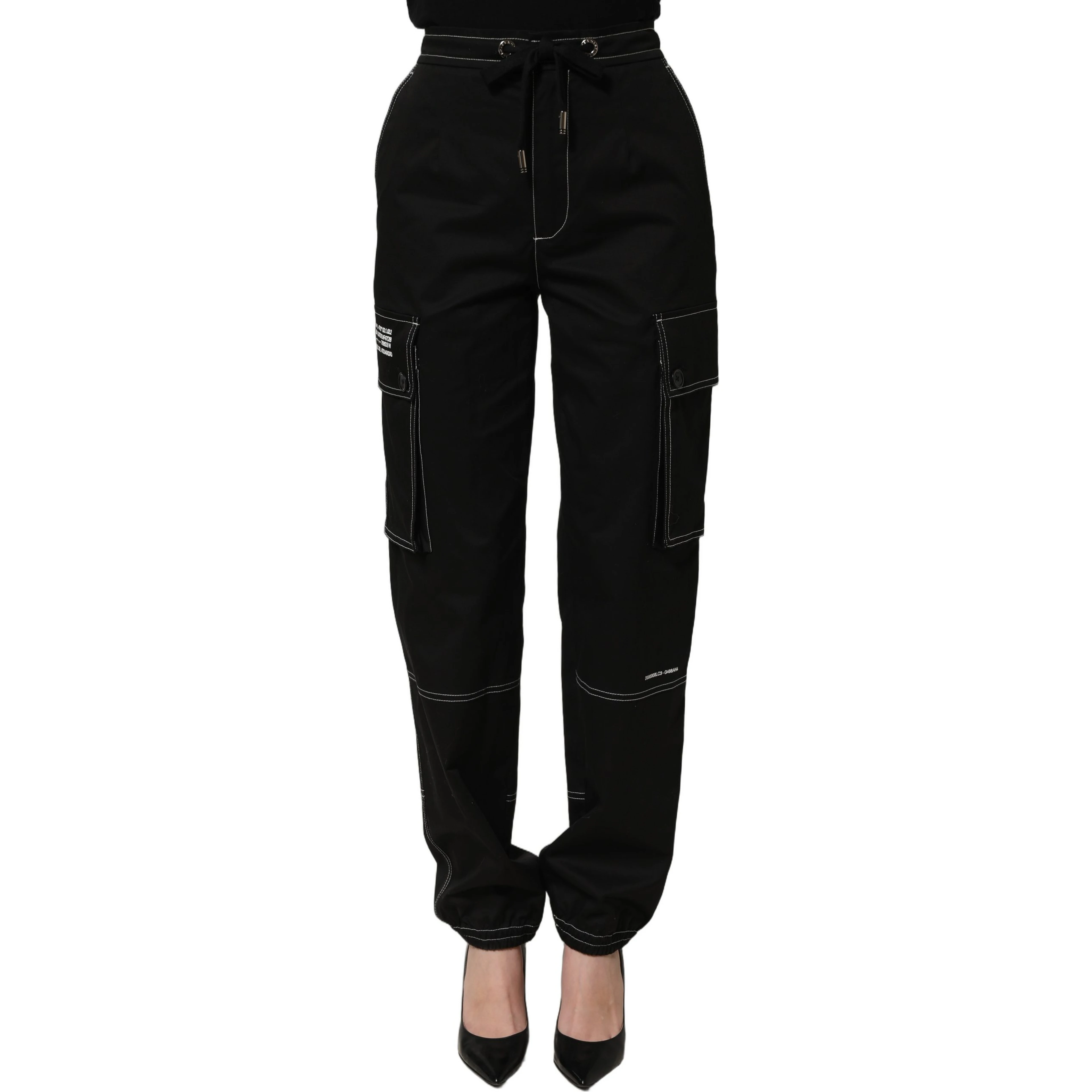 Black Vibe Cargo High Waist Straight Pants