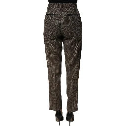 Dark Brown HighWaist Tapered Trouser Pants
