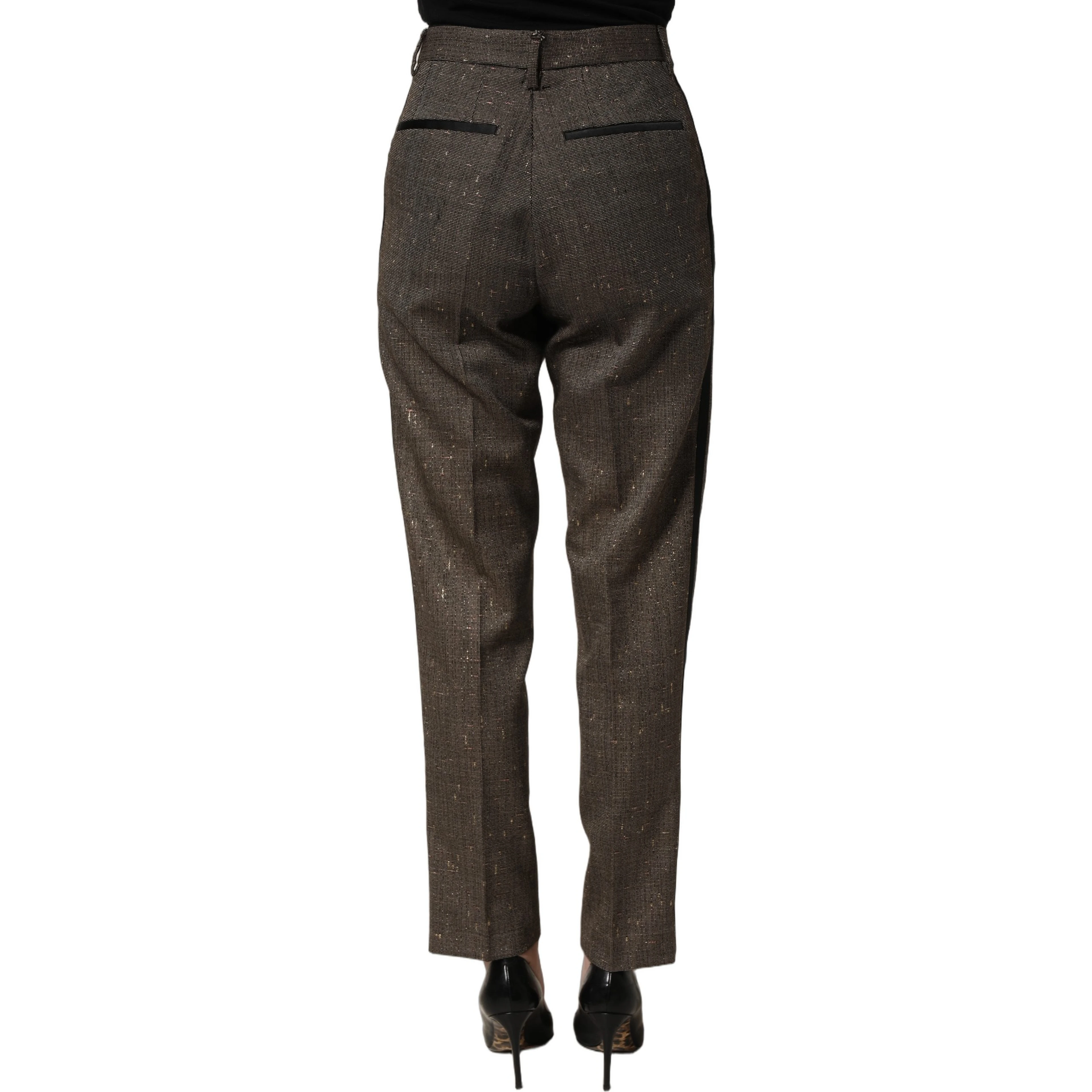 Dark Brown HighWaist Tapered Trouser Pants