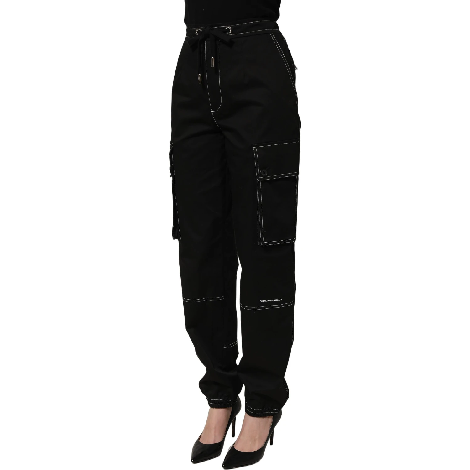 Black Vibe Cargo High Waist Straight Pants